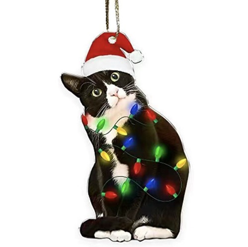 Cat christmas ornament - christmas,